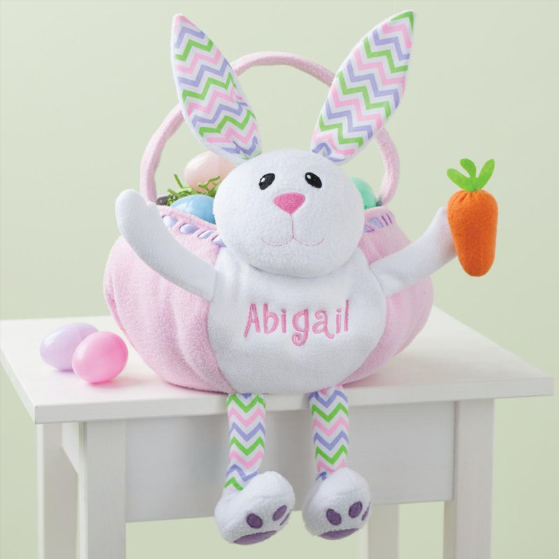 Personalized Plush Easter Bunny Basket