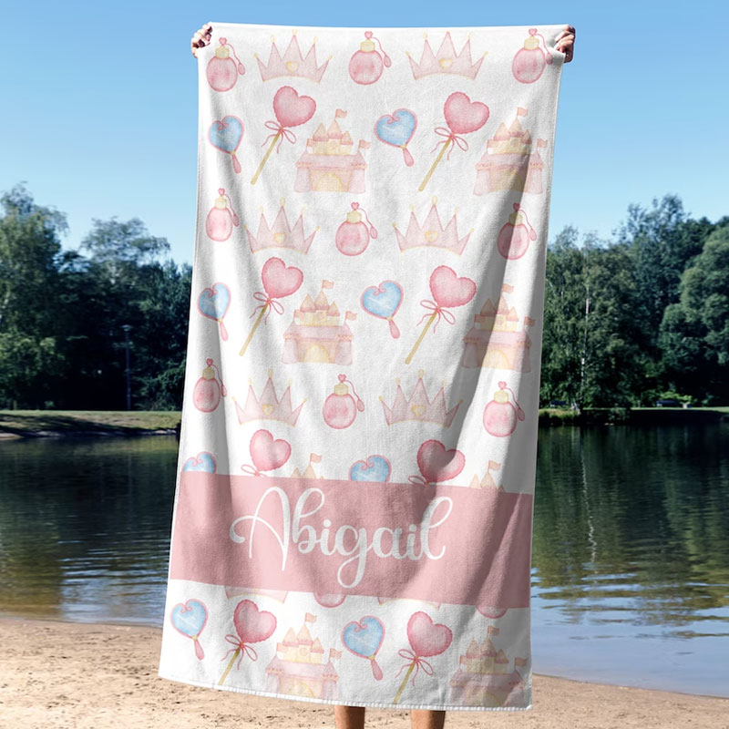 Personalized Princess Beach Towel