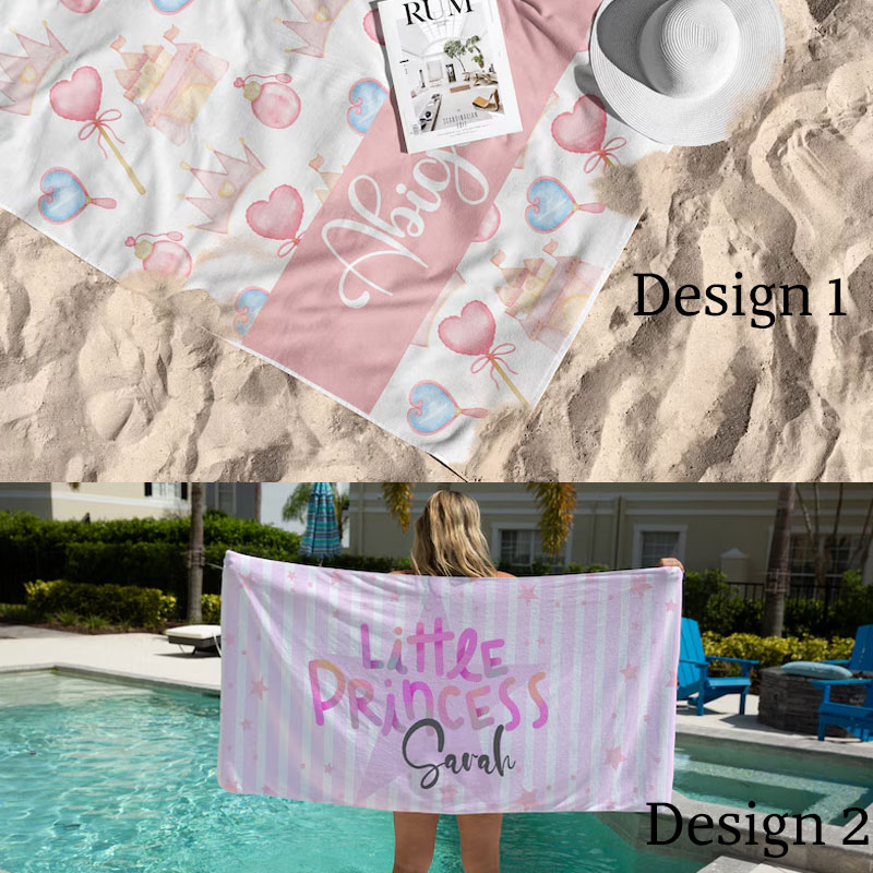 Personalized Princess Beach Towel
