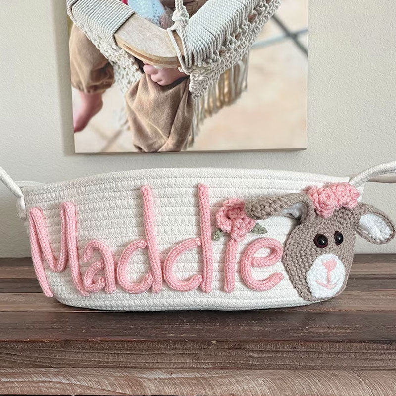 Personalized Rope Cotton Baskets Storage basket