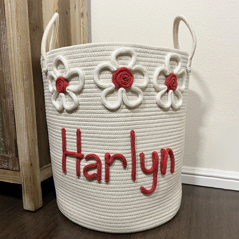 Personalized Rope Hamper Rose Hamper Baby Shower Gift