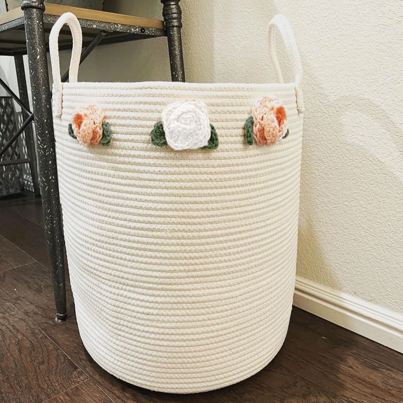 Personalized Rope Hamper Rose Hamper Baby Shower Gift