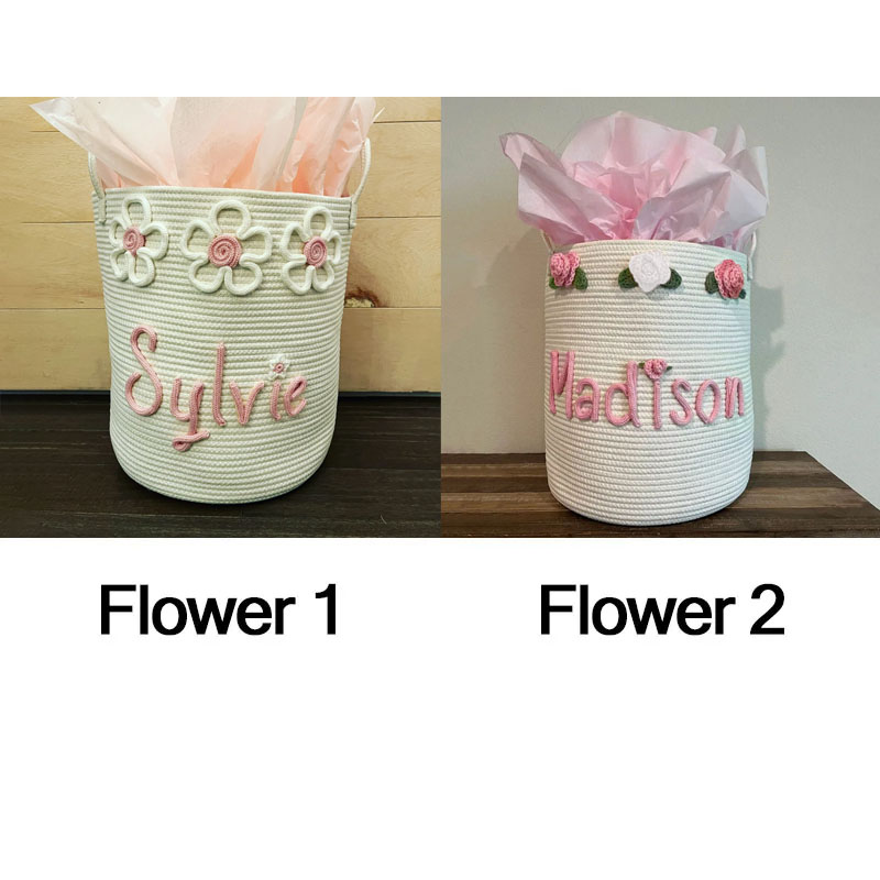 Personalized Rope Hamper Rose Hamper Baby Shower Gift