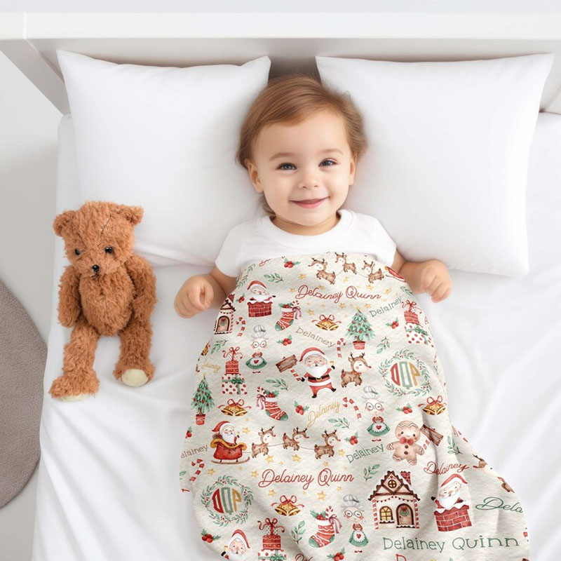 Personalized Santa Claus Blanket Gift For Baby