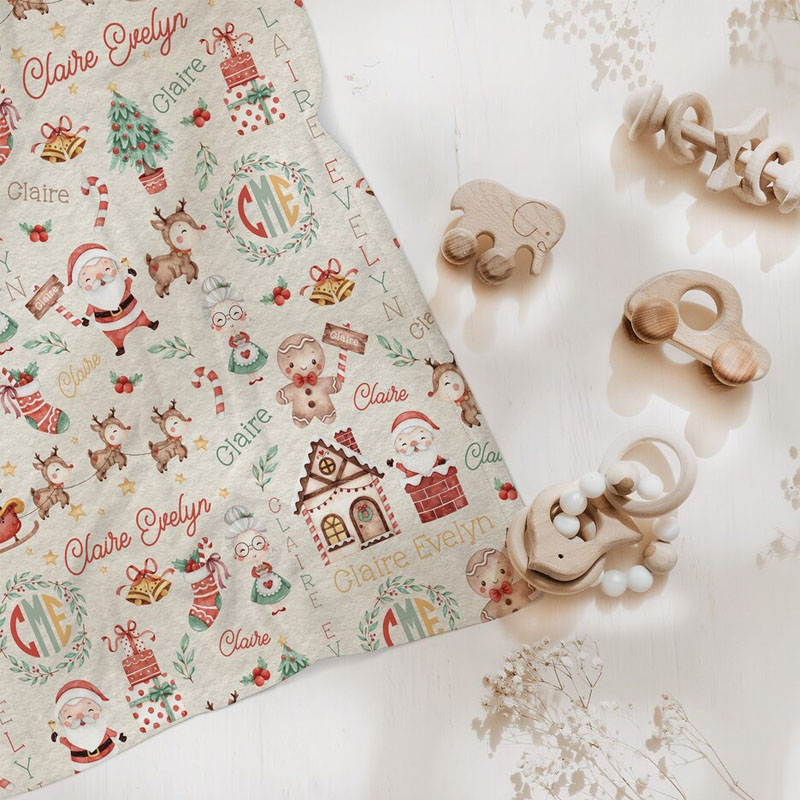Personalized Santa Claus Blanket Gift For Baby