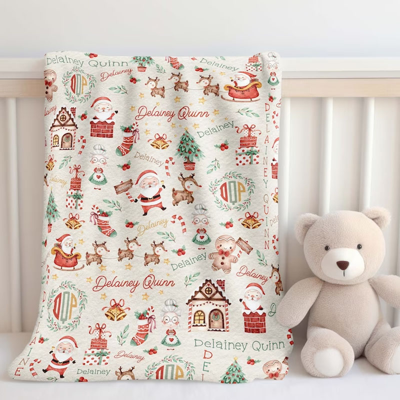 Personalized Santa Claus Blanket Gift For Baby