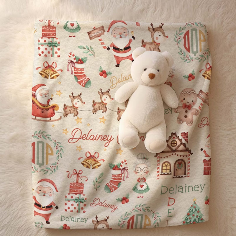 Personalized Santa Claus Blanket Gift For Baby