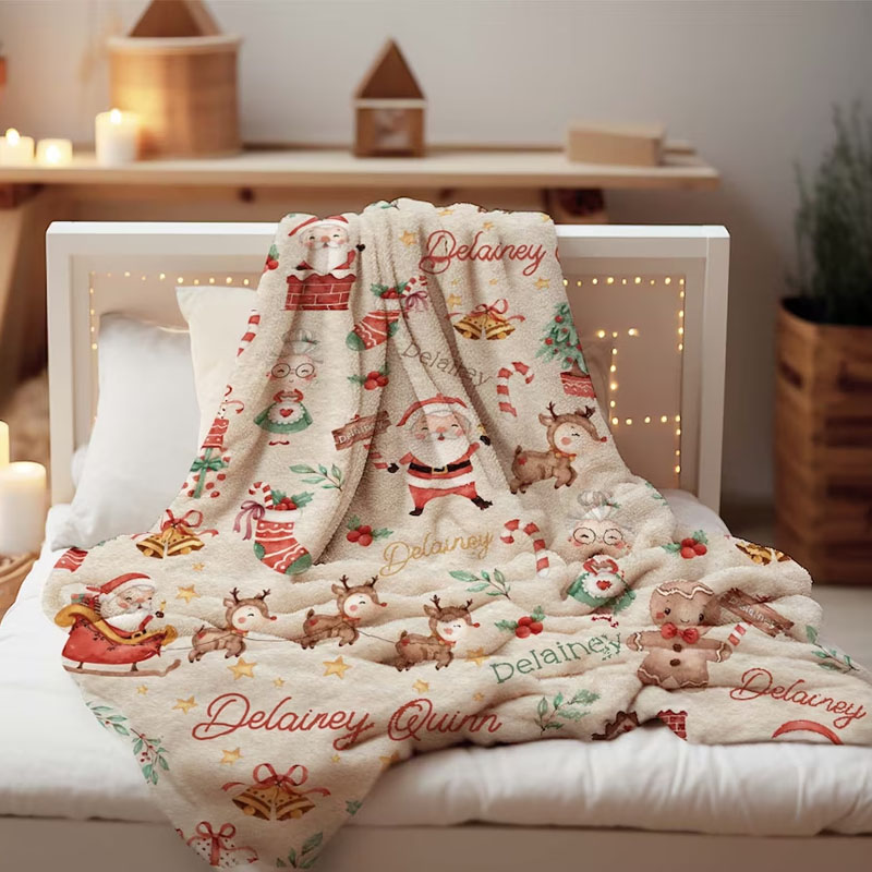 Personalized Santa Claus Blanket Gift For Baby