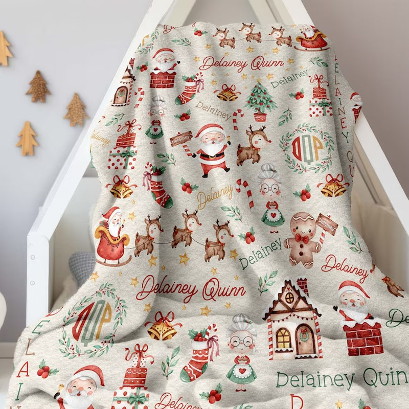 Personalized Santa Claus Blanket Gift For Baby