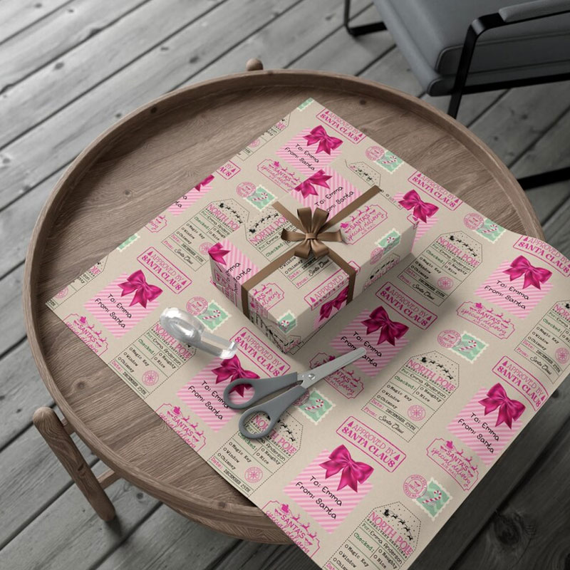 Personalized Santa Claus Wrapping Paper North Pole Gift Wrap