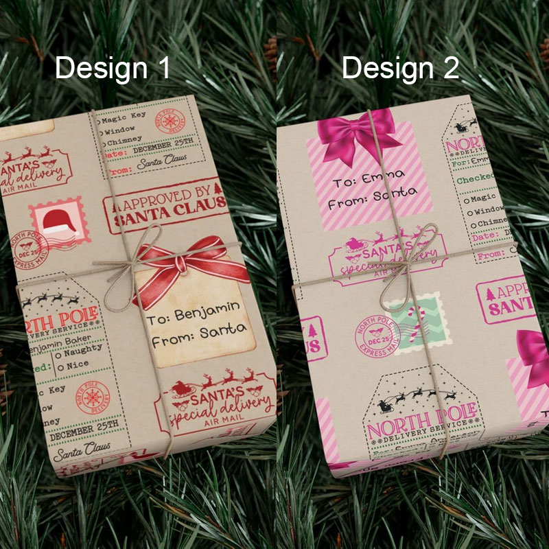 Personalized Santa Claus Wrapping Paper North Pole Gift Wrap