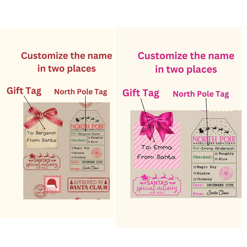 Personalized Santa Claus Wrapping Paper North Pole Gift Wrap