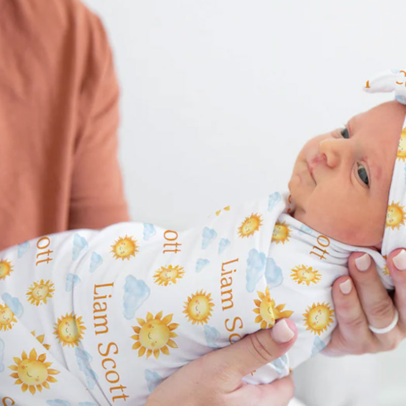 Personalized Blanket Sunshine Baby Name Swaddle