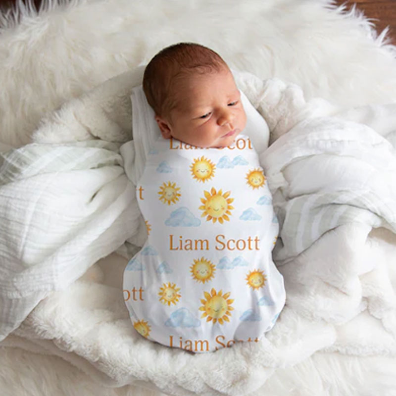 Personalized Blanket Sunshine Baby Name Swaddle