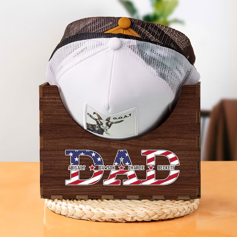 Personalized Wooden Hat Holder Father's Day Gift