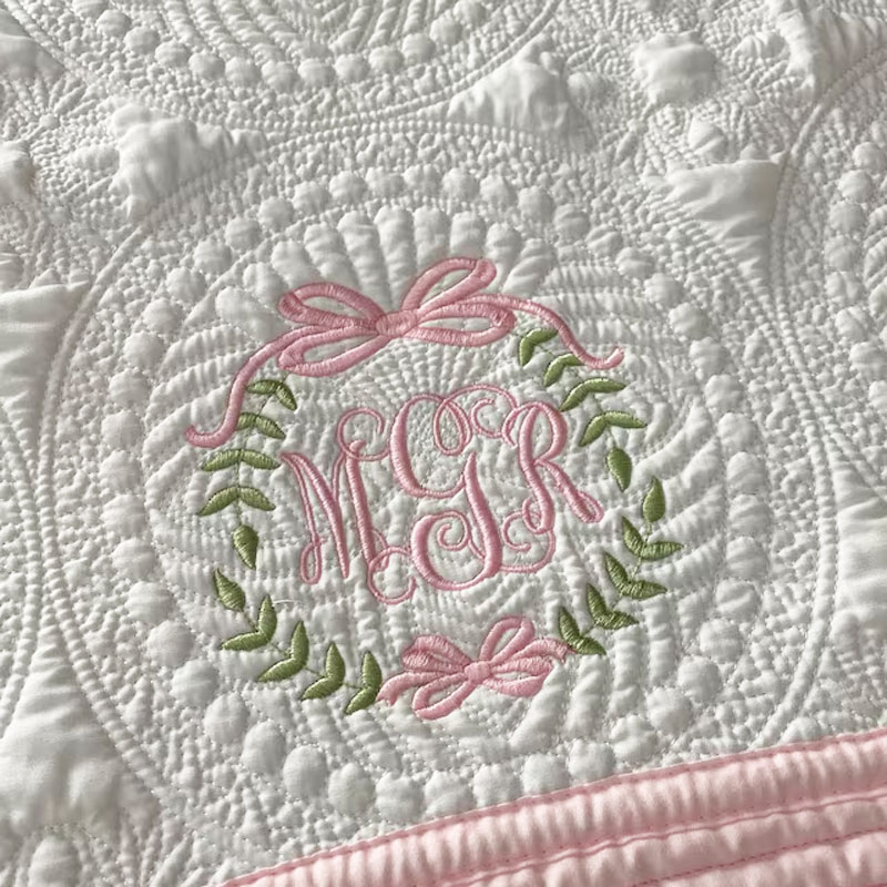 Personalized baby blanket Embroidered baby quilt blanket