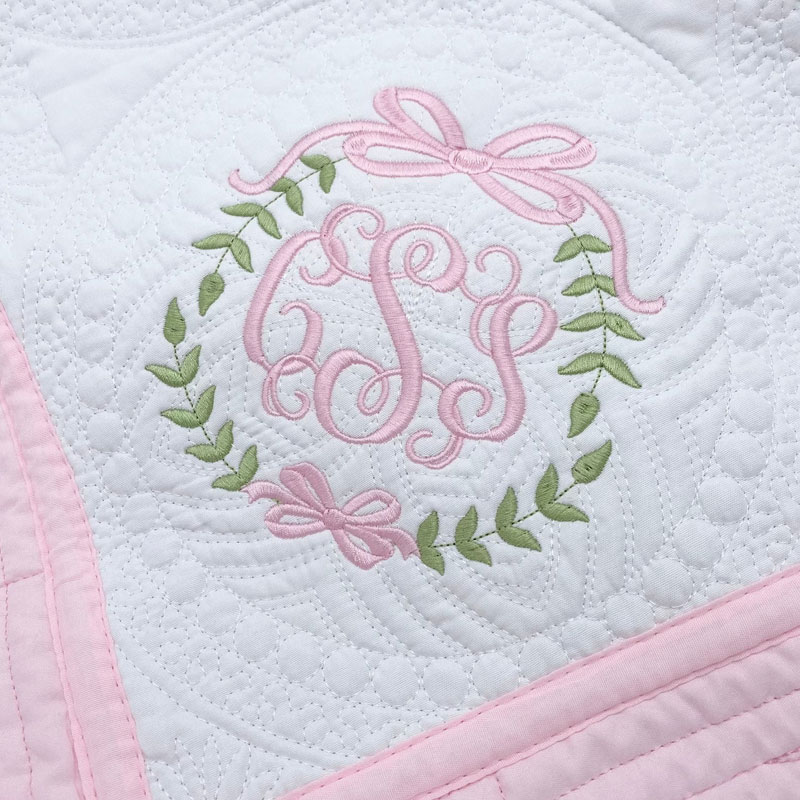 Personalized baby blanket Embroidered baby quilt blanket