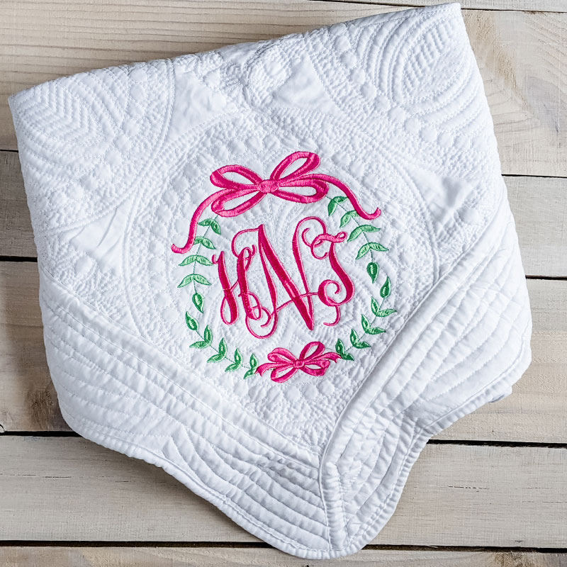 Personalized baby blanket Embroidered baby quilt blanket