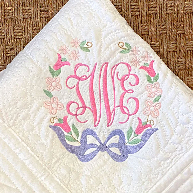 Personalized baby blanket Embroidered baby quilt blanket