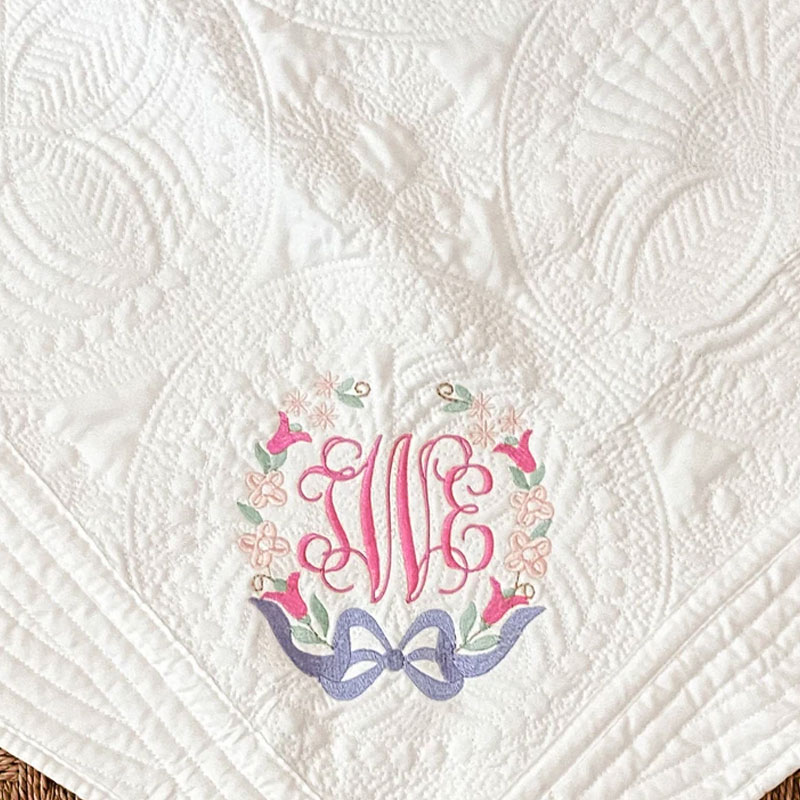 Personalized baby blanket Embroidered baby quilt blanket
