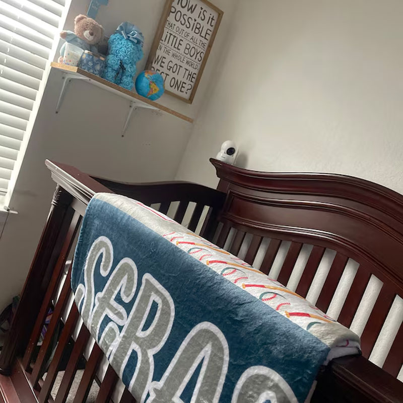 Personalized baby blanket baseball Baby Blanket