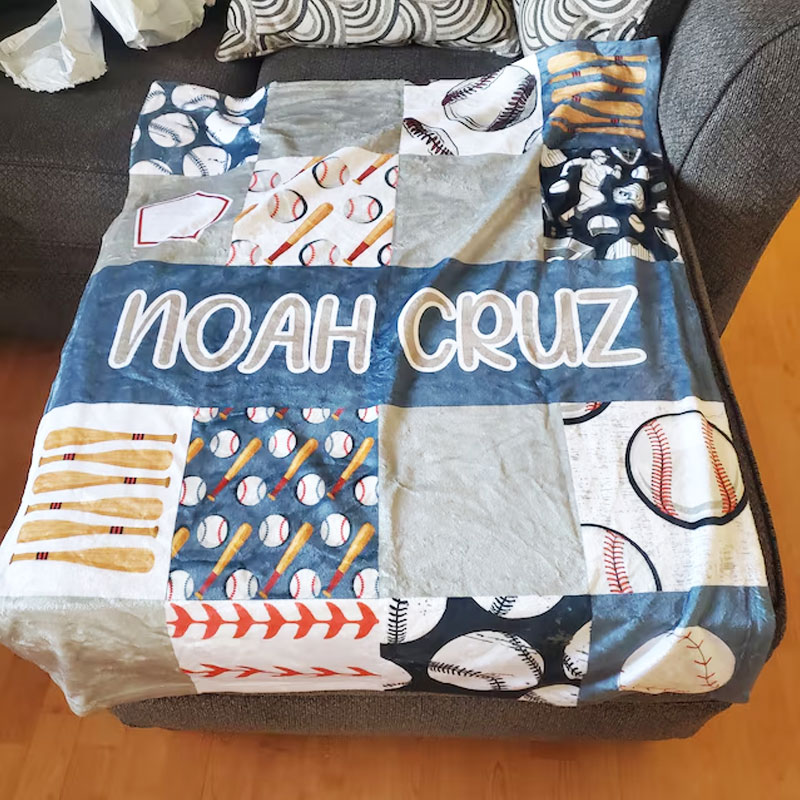 Personalized baby blanket baseball Baby Blanket