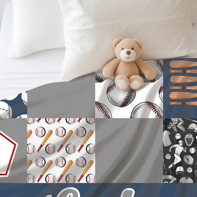 Personalized baby blanket baseball Baby Blanket