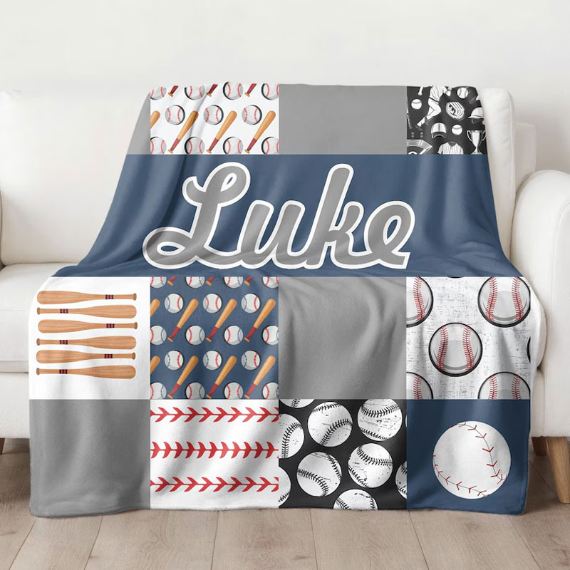 Personalized baby blanket baseball Baby Blanket