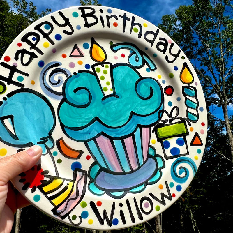 Personalized birthday party plate for a girl or boy