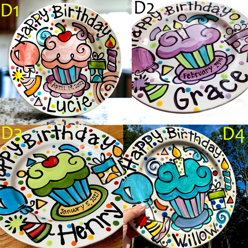 Personalized birthday party plate for a girl or boy