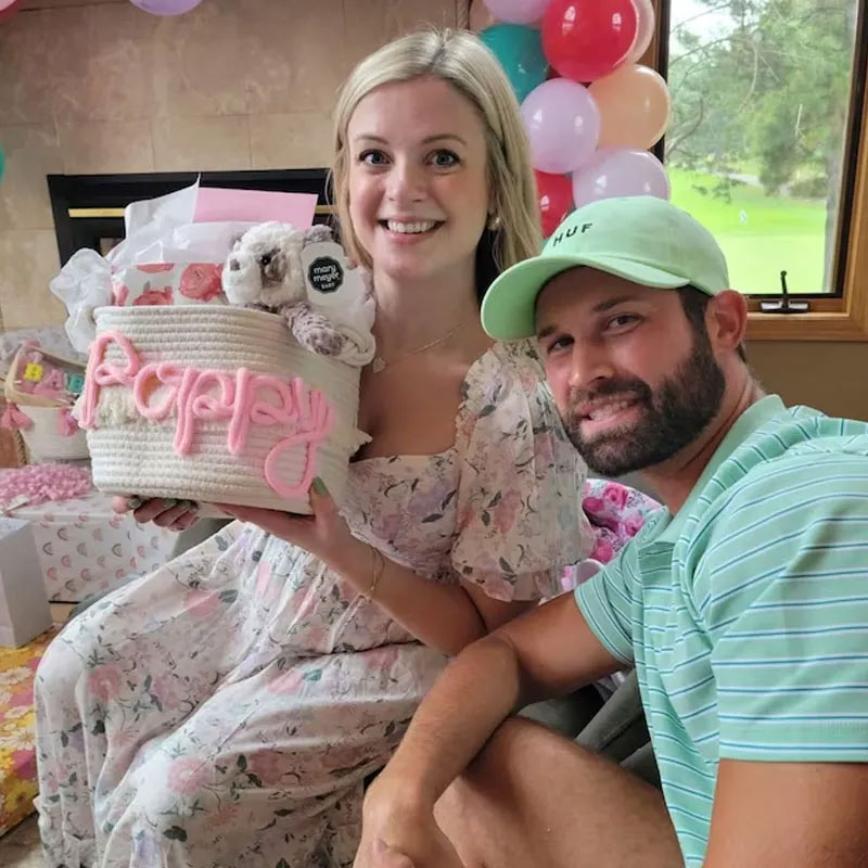 Personalized gift basket diaper storage custom name