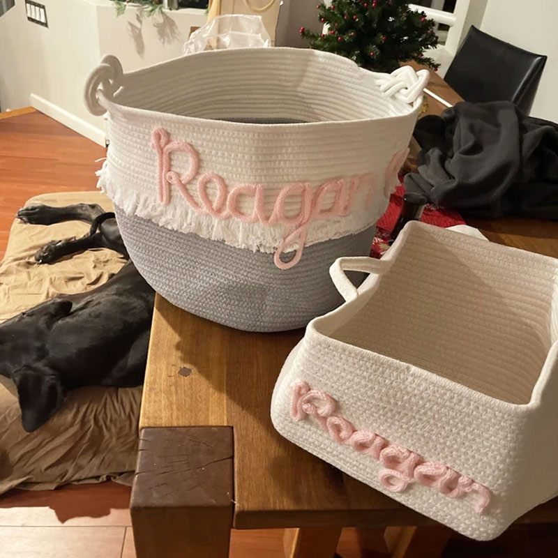 Personalized laundry basket large baby tote