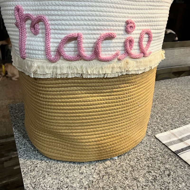 Personalized laundry basket large baby tote