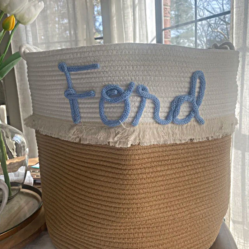 Personalized laundry basket large baby tote