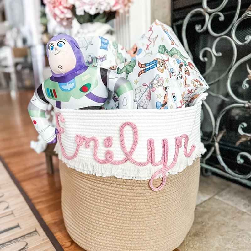 Personalized laundry basket large baby tote