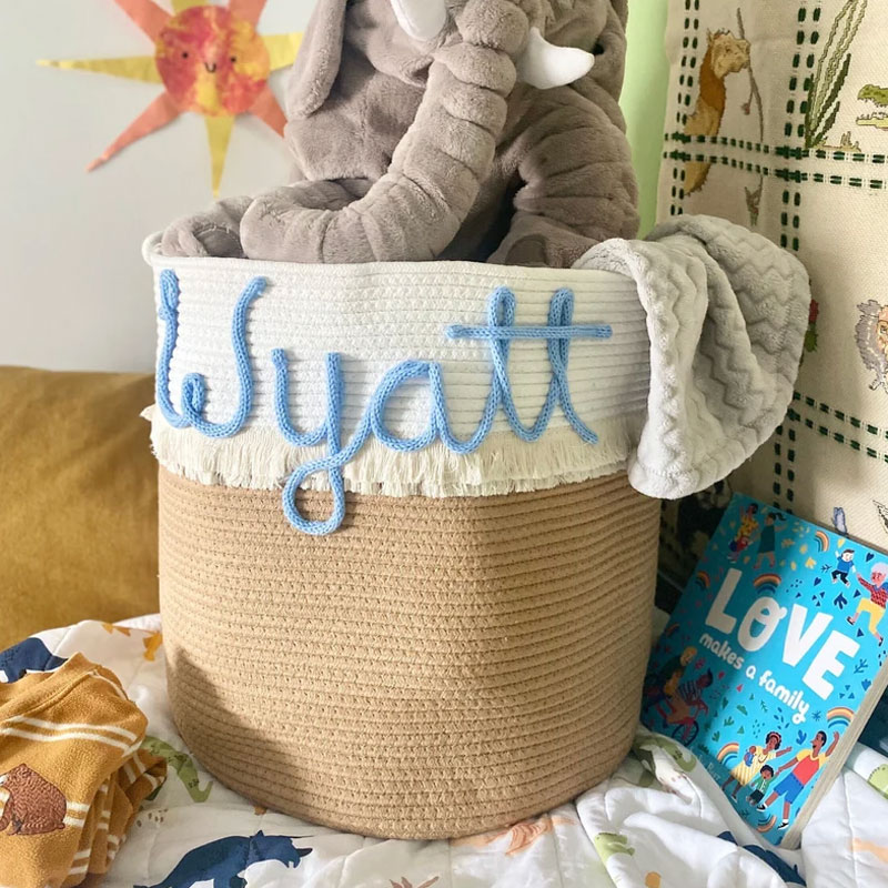Personalized laundry basket large baby tote