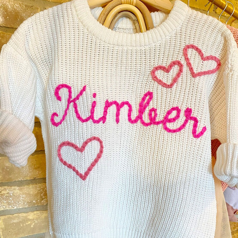 Pink Sweet Hearts Baby Girls Valentine's Day Sweater