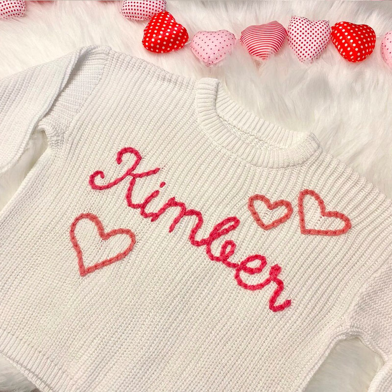 Pink Sweet Hearts Baby Girls Valentine's Day Sweater