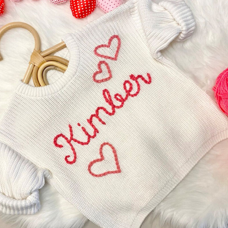 Pink Sweet Hearts Baby Girls Valentine's Day Sweater