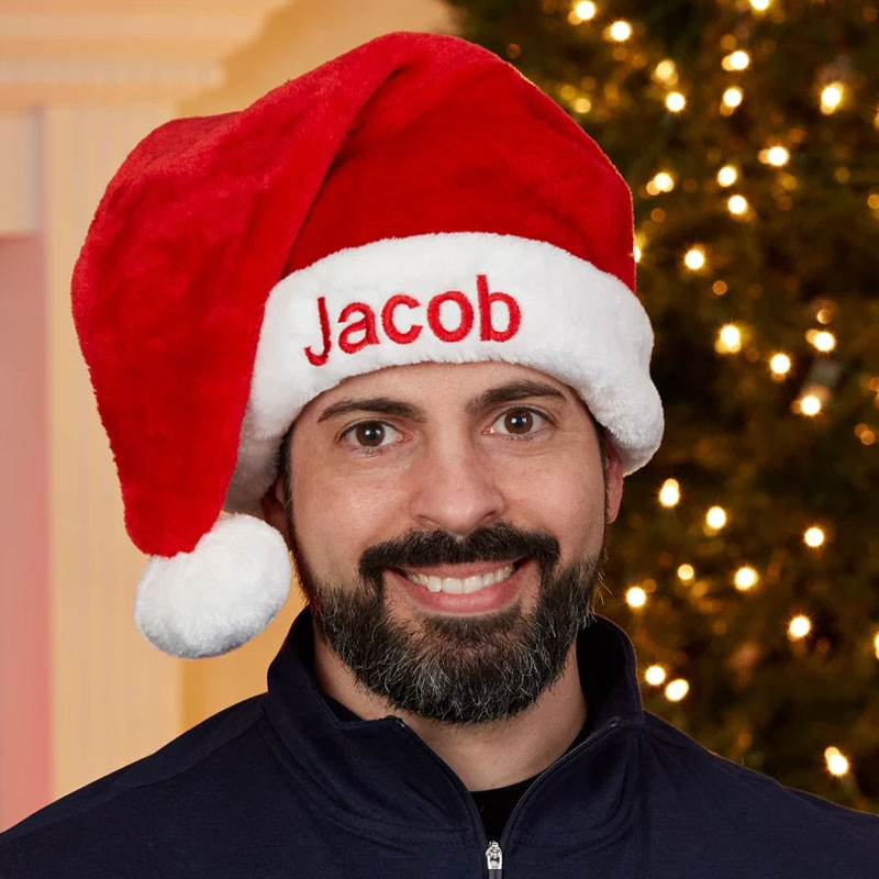 Plush Velvet Personalized Santa Hat