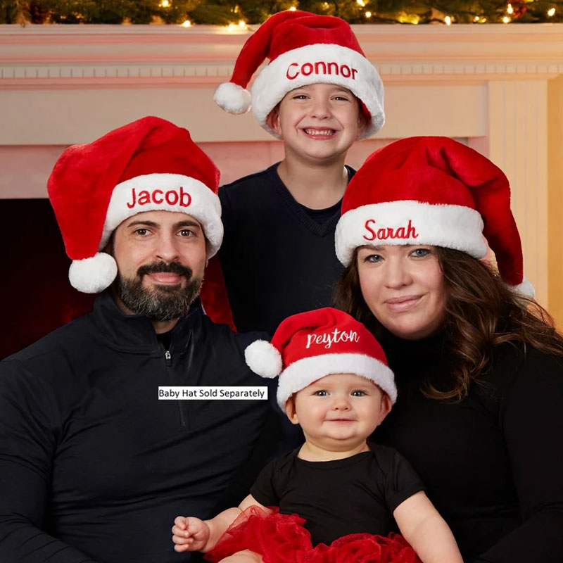 Plush Velvet Personalized Santa Hat