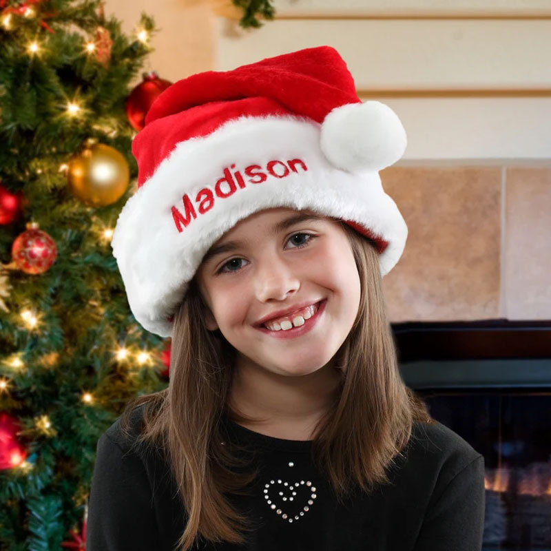 Plush Velvet Personalized Santa Hat