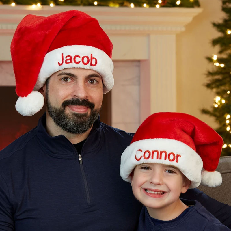 Plush Velvet Personalized Santa Hat