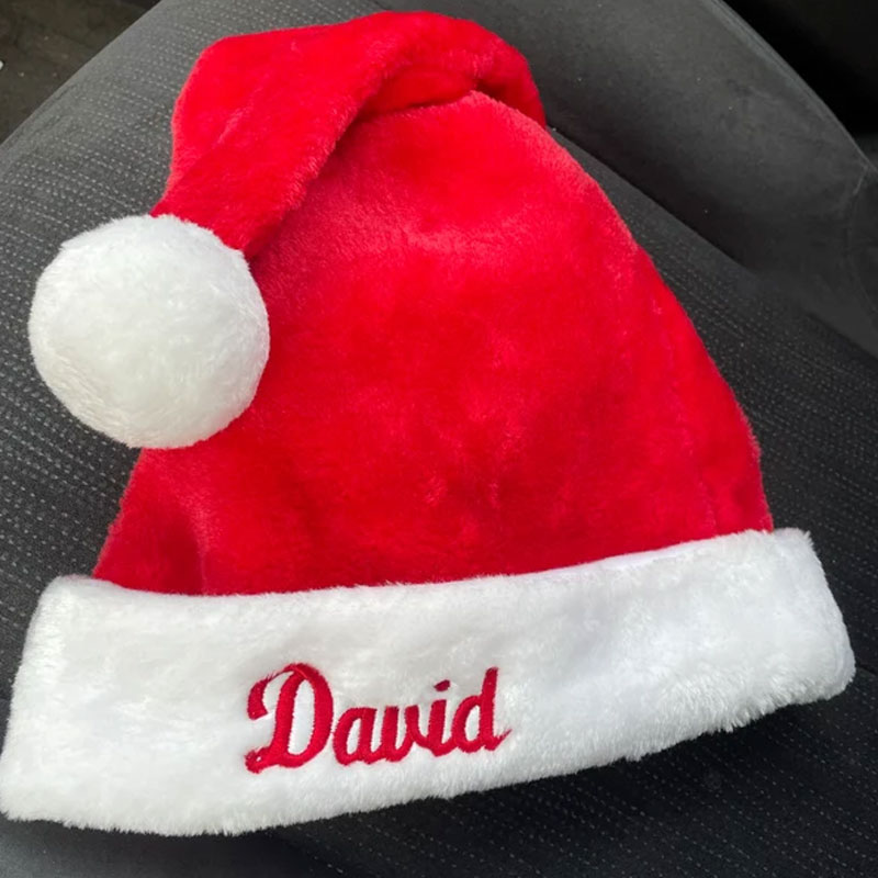Plush Velvet Personalized Santa Hat