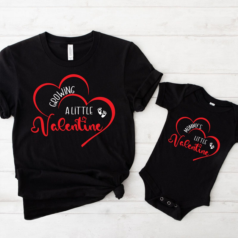 Pregnant Valentine Expecting Mom And Me Shirt