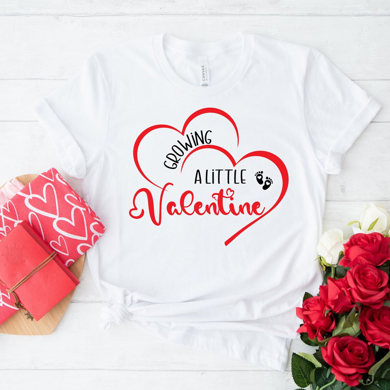 Pregnant Valentine Expecting Mom And Me Shirt