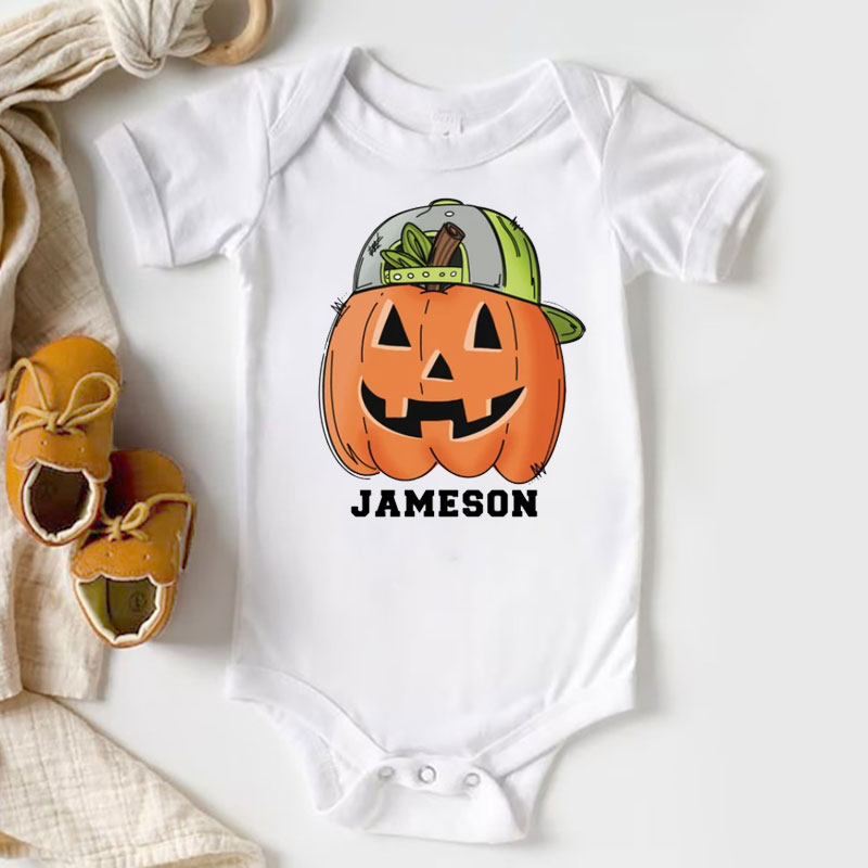 Pumpkin Dude Ghost Onesie Bodysuit