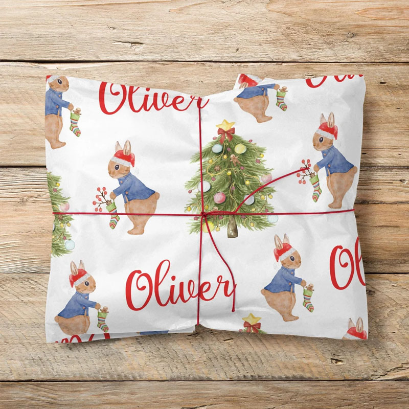 Rabbit Personalised Christmas Wrapping Paper