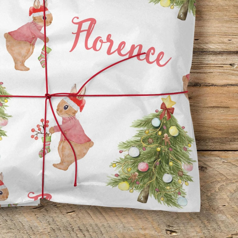 Rabbit Personalised Christmas Wrapping Paper