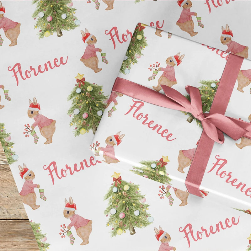 Rabbit Personalised Christmas Wrapping Paper